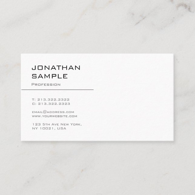 Carte De Visite Design minimaliste moderne tendance Design élégant (Devant)