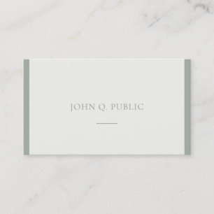 Carte De Visite Design minimaliste moderne Vert Plaine sophistiqué