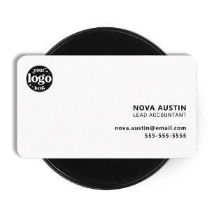 Carte De Visite Design minimaliste Professionnel Simple Blanc Avec