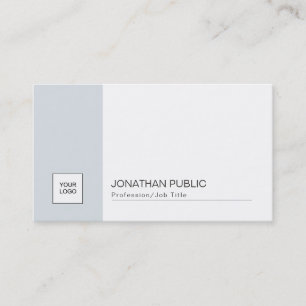 Carte De Visite Design minimaliste sophistiqué Bleu Blanc tendance