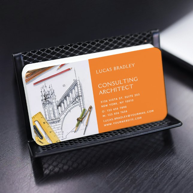 Carte De Visite Design Moderne Architecte Construction (Créateur téléchargé)