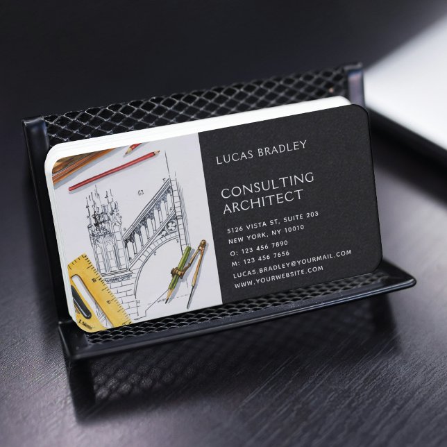 Carte De Visite Design Moderne Architecte Construction (Créateur téléchargé)