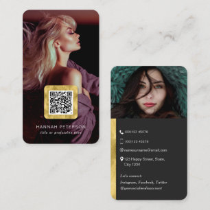 Carte De Visite Design moderne chic photos réseautique code QR