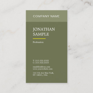 Carte De Visite Design moderne chic professionnel Plain vert tenda