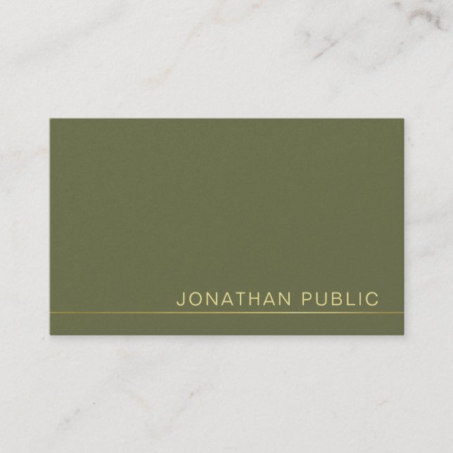 Carte De Visite Design moderne élégant Green Pearl Finish Luxe (Devant)