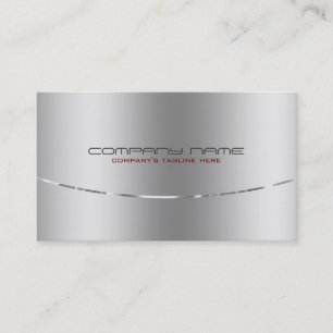 Carte De Visite Design moderne en argent métallique look acier ino