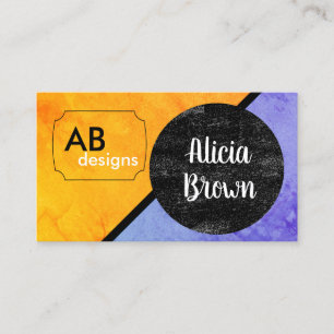 Carte De Visite design moderne et audacieux, orange et bleu