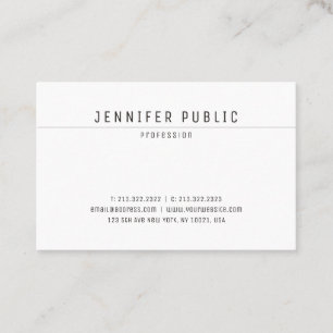 Carte De Visite Design moderne et élégant, blanc tendance