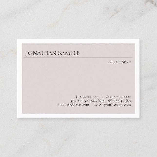 Carte De Visite Design moderne et tendance Design simple Élégant P (Devant)