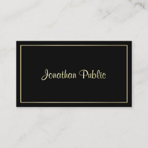 Carte De Visite Design moderne Gold look Black Design Elégant Créa