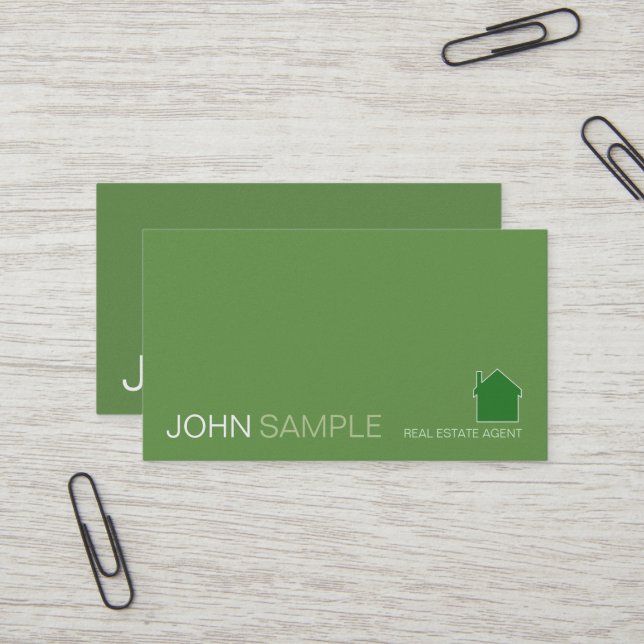 Carte De Visite Design moderne Professionnel Élégant Immobilier (Devant/Arrière en situation)