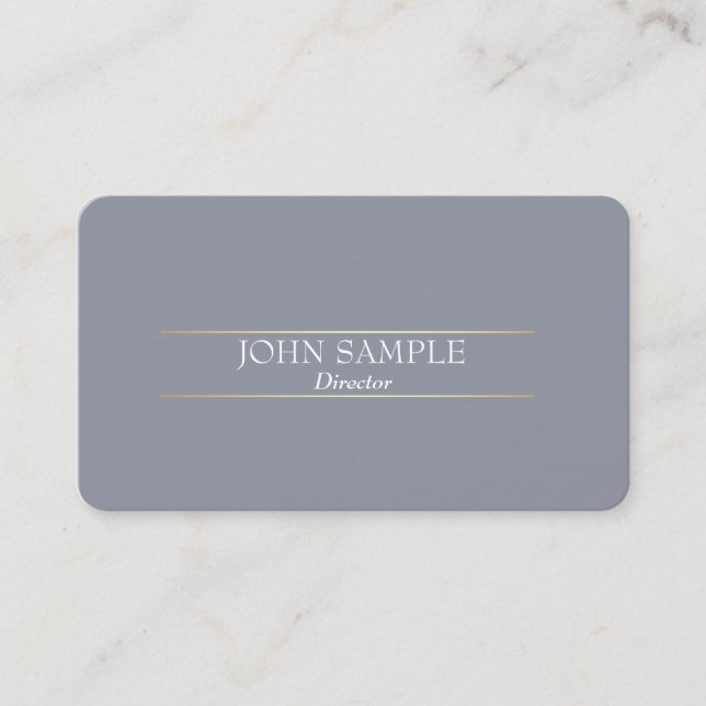 Carte De Visite Design moderne professionnel Gris Or élégant (Devant)