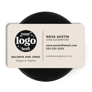 Carte De Visite Design Moderne Professionnel Simple Blanc Avec Log