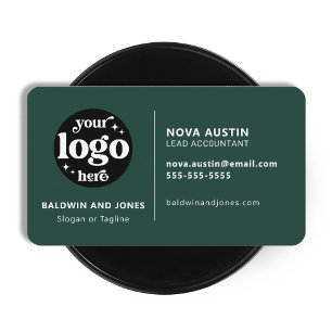 Carte De Visite Design Moderne Professionnel Simple Vert Avec Logo