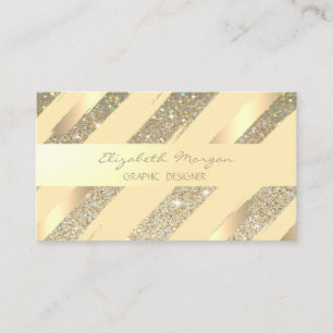 Carte De Visite Design moderne, Rayures, Faux Gold, Gliterie