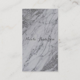 Carte De Visite Design moderne Silver Glam Chic Marbre Elégant