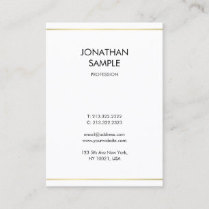 Carte De Visite Design moderne simple Creative Professional Gold
