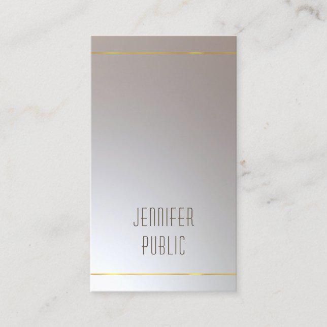 Carte De Visite Design moderne sophistiqué Glamor Unique Plaine (Devant)