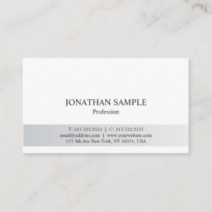 Carte De Visite Design moderne tendance Belle Nettoyée Silver Blan
