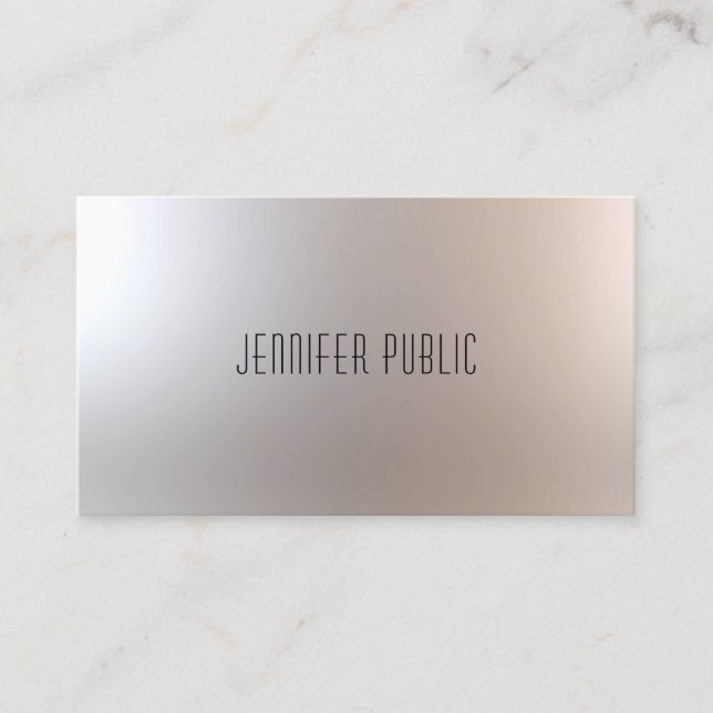 Carte De Visite Design moderne tendance Professional Glam Plain (Devant)
