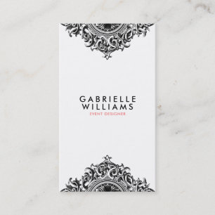 Carte De Visite Design ornemental noir giratoire