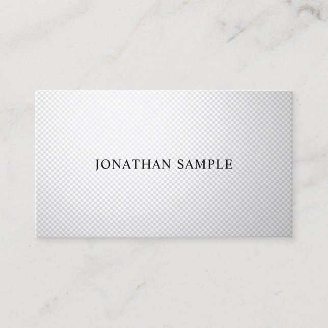 Carte De Visite Design professionnel créatif Silver Plain tendance (Devant)