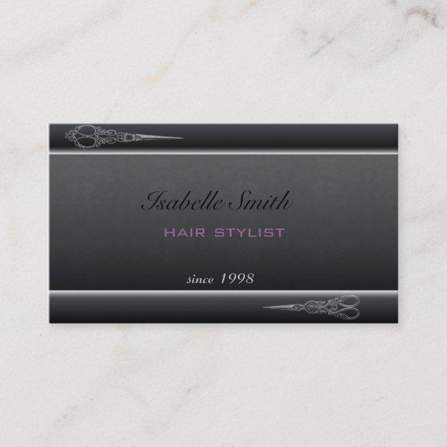 Carte De Visite Design professionnel élégant cheveux moderne styli (Devant)