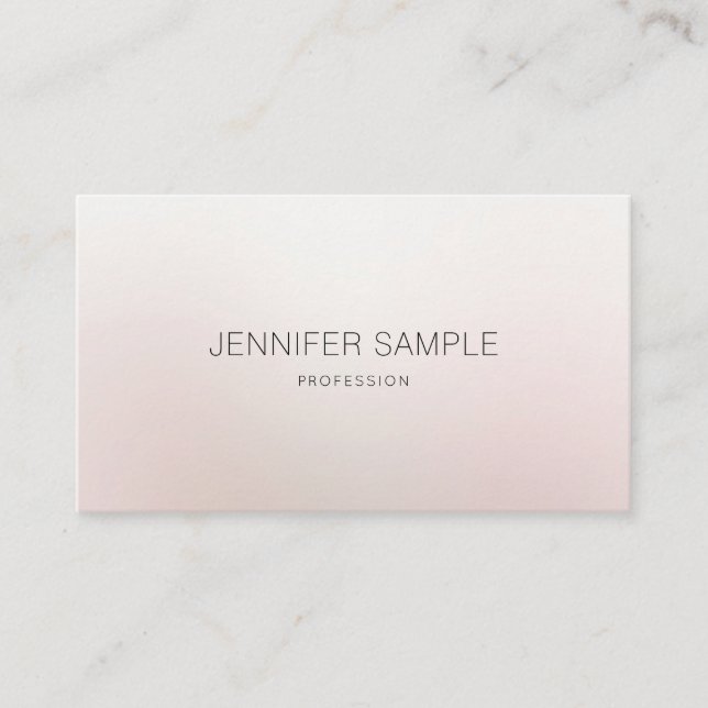 Carte De Visite Design professionnel élégant Moderne Plaine Luxe (Devant)