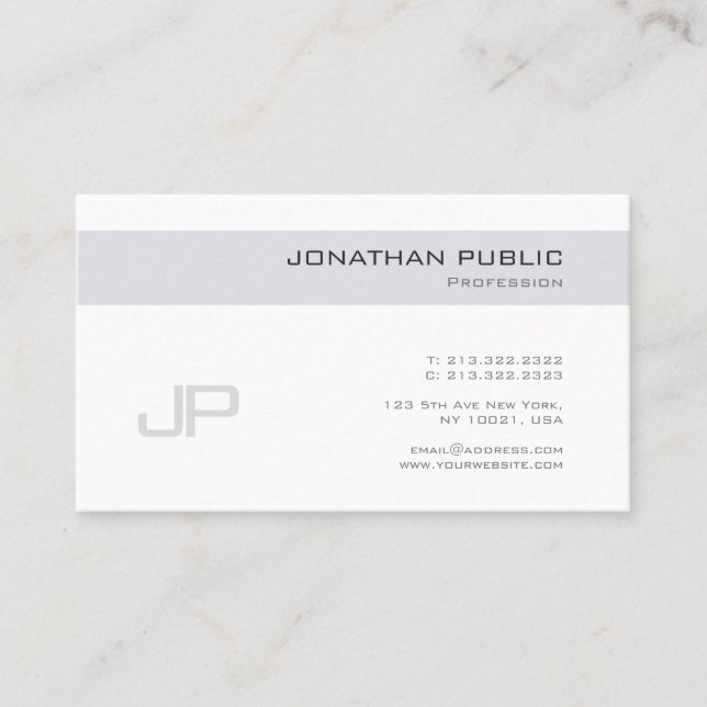 Carte De Visite Design professionnel élégant Monogramme simple ten (Devant)
