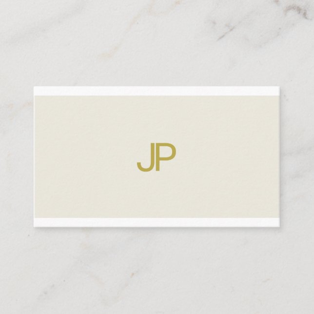 Carte De Visite Design professionnel élégant Monogrammed Plain (Devant)