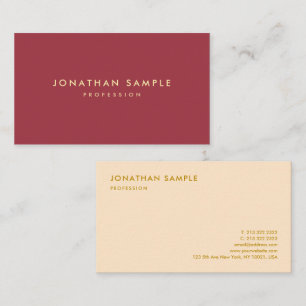 Carte De Visite Design professionnel élégant Or couleur Texte Luxe