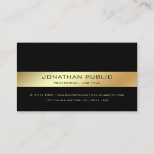 Carte De Visite Design professionnel moderne élégant Black Gold De