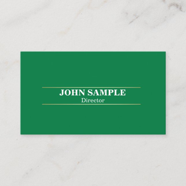 Carte De Visite Design professionnel moderne élégant Gold vert (Devant)