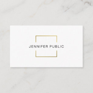 Carte De Visite Design professionnel moderne et créatif Gold White