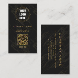Carte De Visite Design professionnel noir Code QR moderne