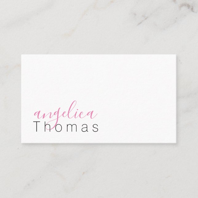 Carte De Visite Design Professionnel (Rose) (Devant)