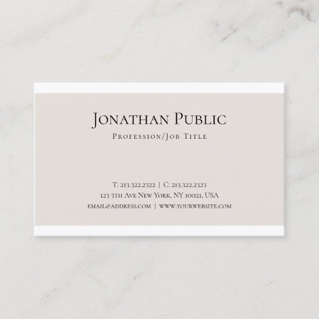 Carte De Visite Design propre et créatif Moderne Plaine tendance L (Devant)