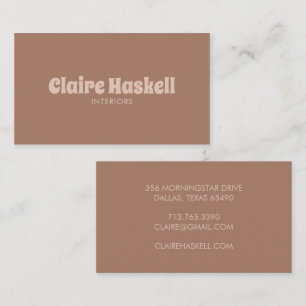 Carte De Visite Design Script Mocha Mousse Tan Beige Chic Minimal
