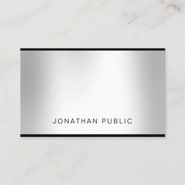 Carte De Visite Design Silver Look professionnel élégant charme (Devant)