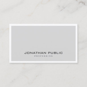 Carte De Visite Design simple créatif Gris Blanc Minimaliste Haut