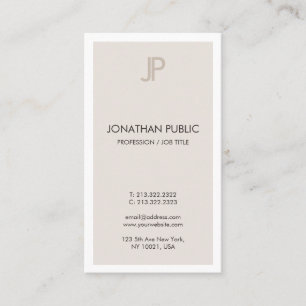 Carte De Visite Design simple et sophistiqué Monogramme Plat tenda
