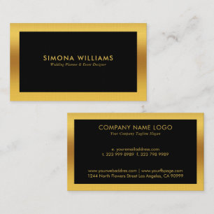 Carte De Visite Design simple noir et or