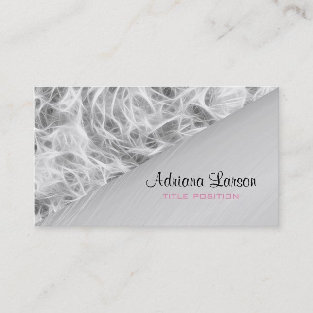 Carte De Visite Design Smokey Gris Et Blanc (Devant)