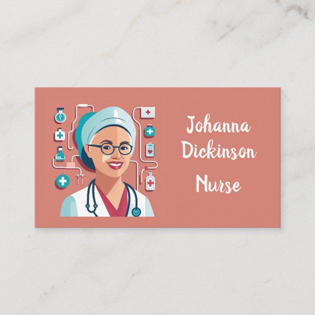Carte De Visite design sympa pour les infirmières Visitenkarte (Vorderseite)