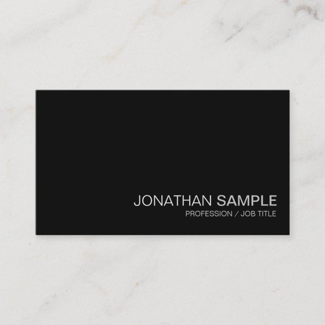 Carte De Visite Design tendance glamour sobre noir blanc luxe (Devant)