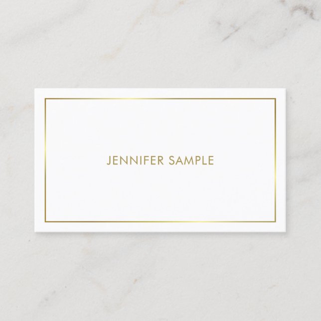 Carte De Visite Design tendance Gold Plain Glamour Luxe (Devant)