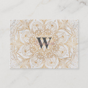 Carte De Visite Design tendance or floral Mandala Marble