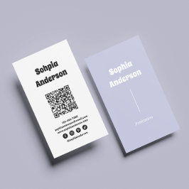 Carte De Visite Design vertical moderne | Code QR et liens sociaux