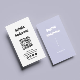 Carte De Visite Design vertical moderne   Code QR et liens sociaux