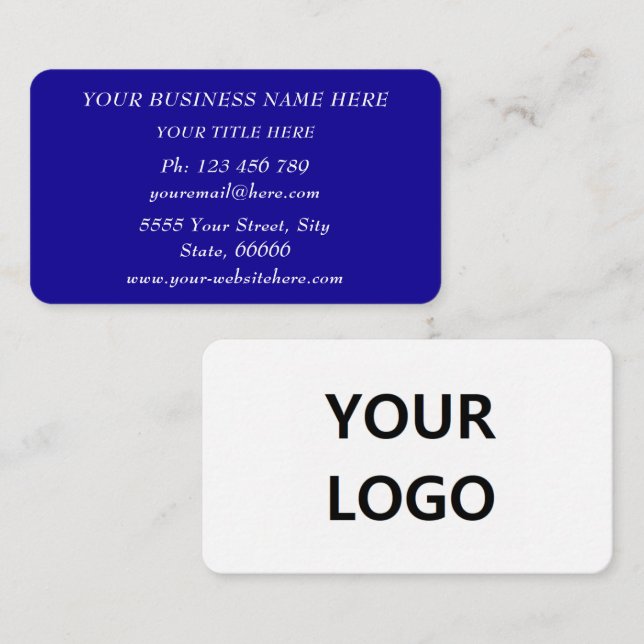 Carte De Visite Design Your Branded Logo Business Cards Template (Devant / Derrière)